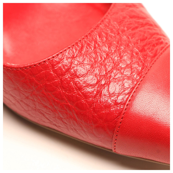 Red Escada Leather Slingback Heels Size 7.5 - Picture 6 of 7